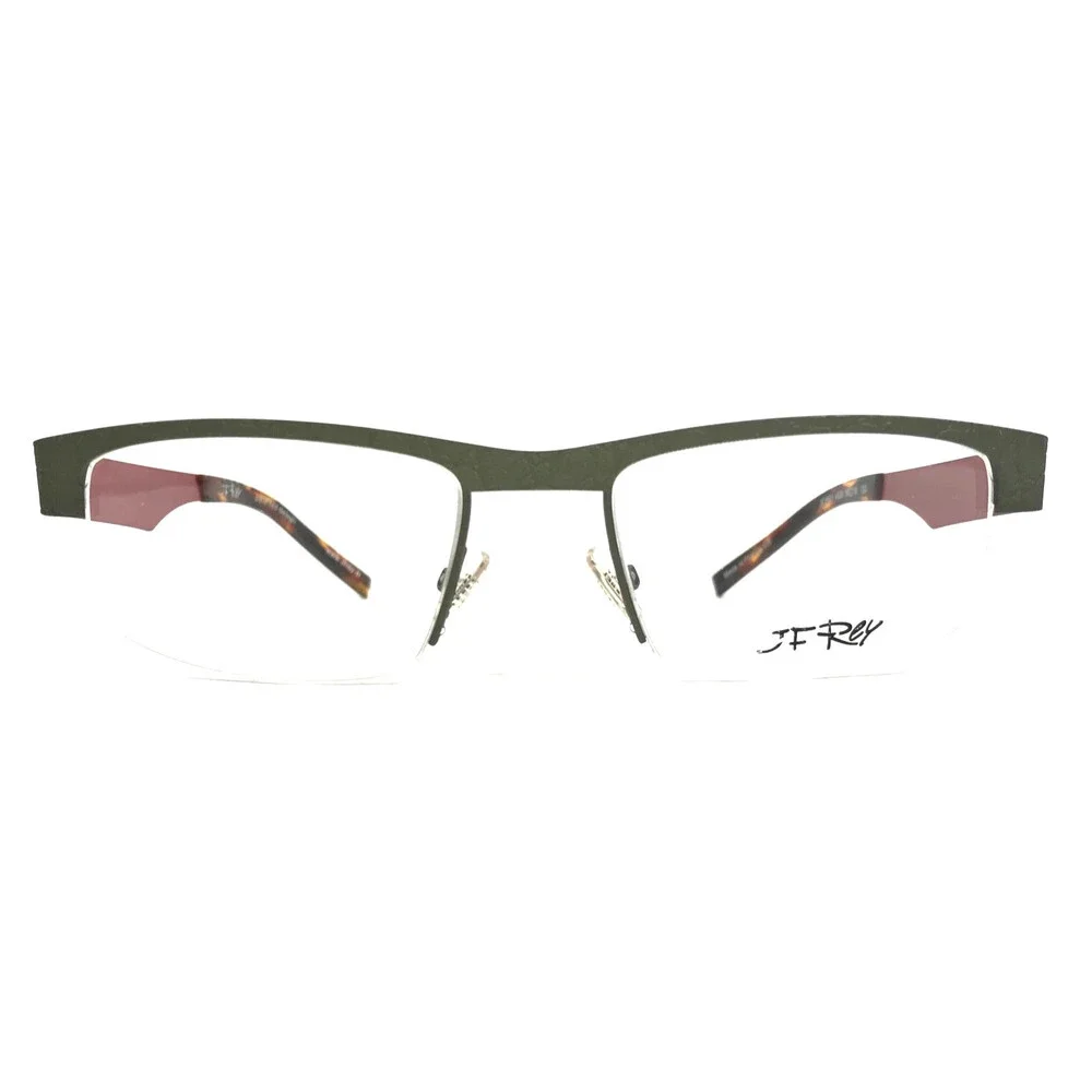 J.F. Rey Eyeglasses Frames JF2601 4530 Khaki Red Olive Green Textured 55-18-130